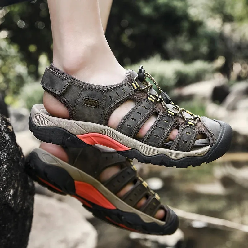 Sandals Sandals Global shipping Leather Sandals Large Great savings Comfort New Outdoor Soft Summer Shoes Men Men Genuine Roman Shoes Beach Men's Size Shoes
