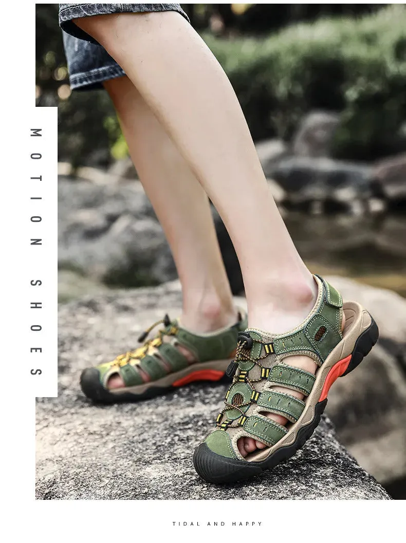 Sandals Sandals Global shipping Leather Sandals Large Great savings Comfort New Outdoor Soft Summer Shoes Men Men Genuine Roman Shoes Beach Men's Size Shoes
