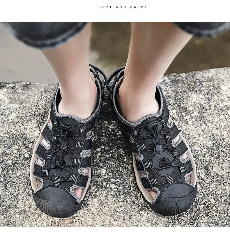 Sandals Sandals Global shipping Leather Sandals Large Great savings Comfort New Outdoor Soft Summer Shoes Men Men Genuine Roman Shoes Beach Men's Size Shoes