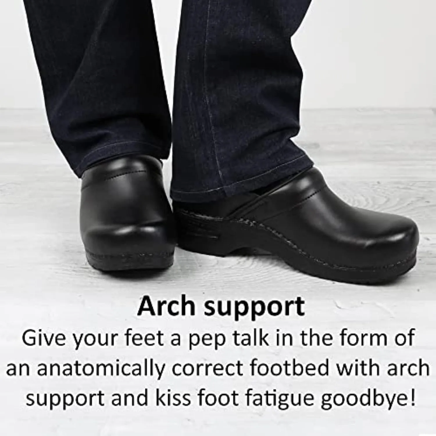 Sanita PU-Coated Leather Professional Clogs for Men - Arch Support, Durable, Closed-Back Slip-On Shoes