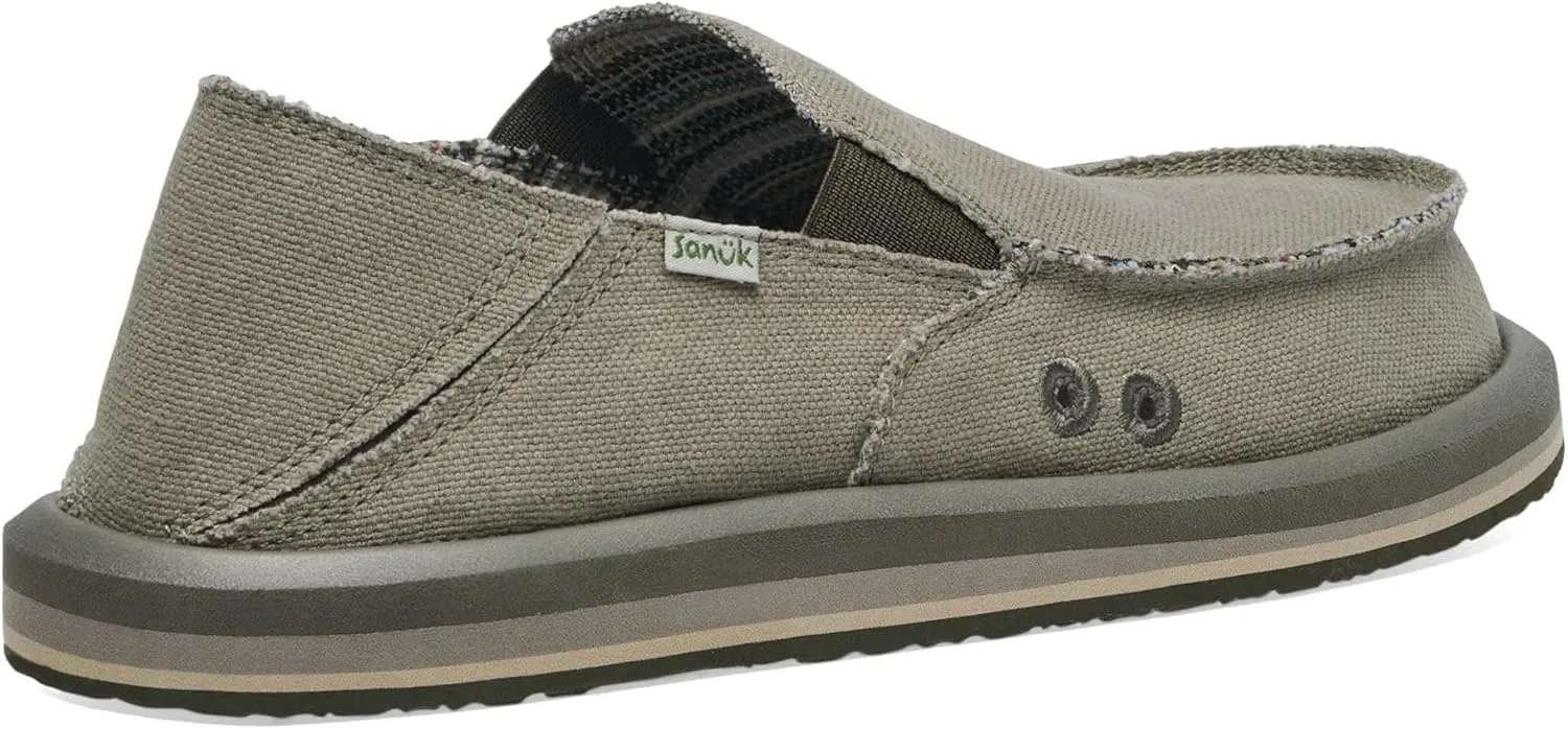 Sanuk Mens Donny Hemp Loafers | Mens Shoes | Slip On Shoes for Men | Men's Slip-on Loafers | Memory Foam Footbed