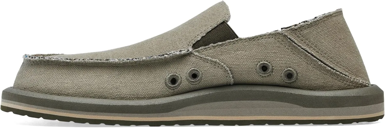 Sanuk Mens Donny Hemp Loafers | Mens Shoes | Slip On Shoes for Men | Men's Slip-on Loafers | Memory Foam Footbed