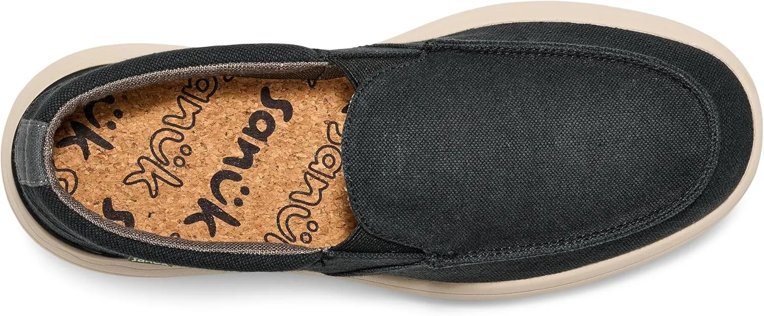 Sanuk Mens Mason Loafers | Mens Shoes | Slip On Shoes for Men | Men's Slip-on Loafers | Removable Comfort Footbed