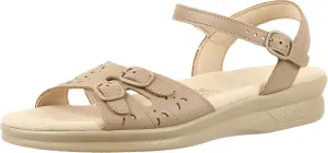 SAS Duo Strap Sandals for Women - Leather Upper with Laser Cut Details, Sturdy and Breathable Casual Sandals Natural 6.5 M - Medium (B)