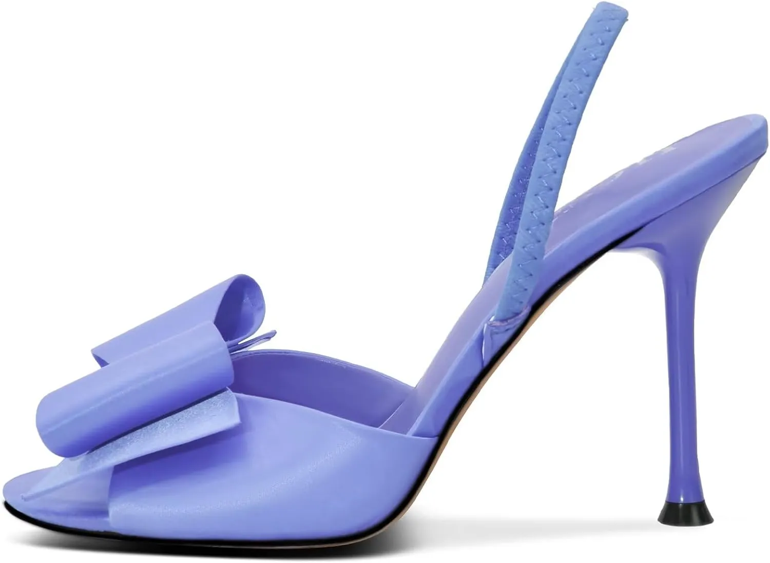 Satin High Heels Slingback Open Toe Mules Sandals Bow Stiletto Sexy Heels Comfortable Wedding Party Shoes