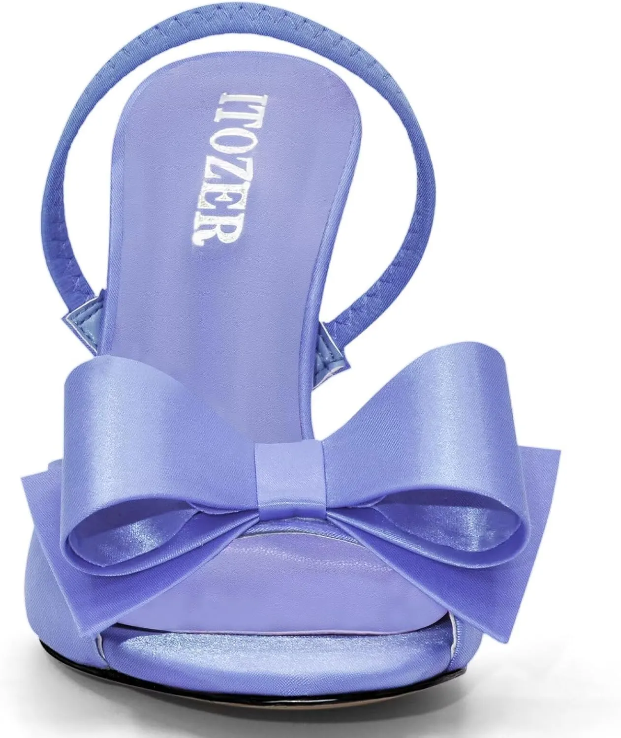 Satin High Heels Slingback Open Toe Mules Sandals Bow Stiletto Sexy Heels Comfortable Wedding Party Shoes