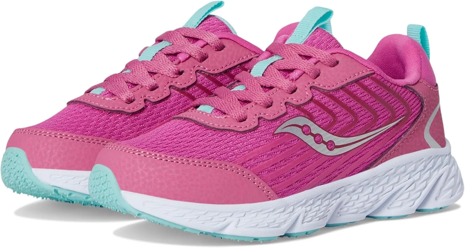Saucony Wind 3.0 (Little Big Kid) Sneaker, Pink, 5 Wide US Unisex