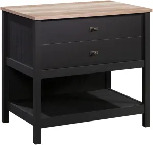 Sauder Cottage Road Lateral File Cabinet for Home Office, Open Shelf Storage, in Raven Oak
