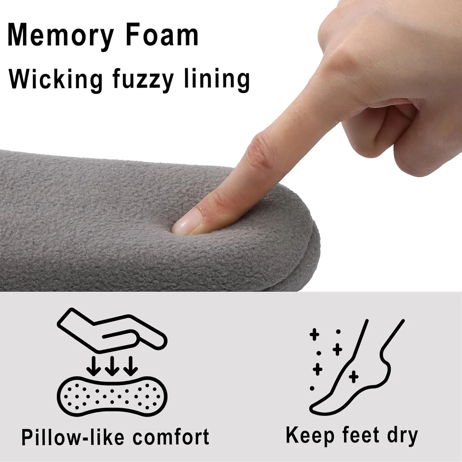 shevalues Women House Memory Foam Slippers Teddy Fleece Bedroom Sock Shoes with Soft Rubber Sole