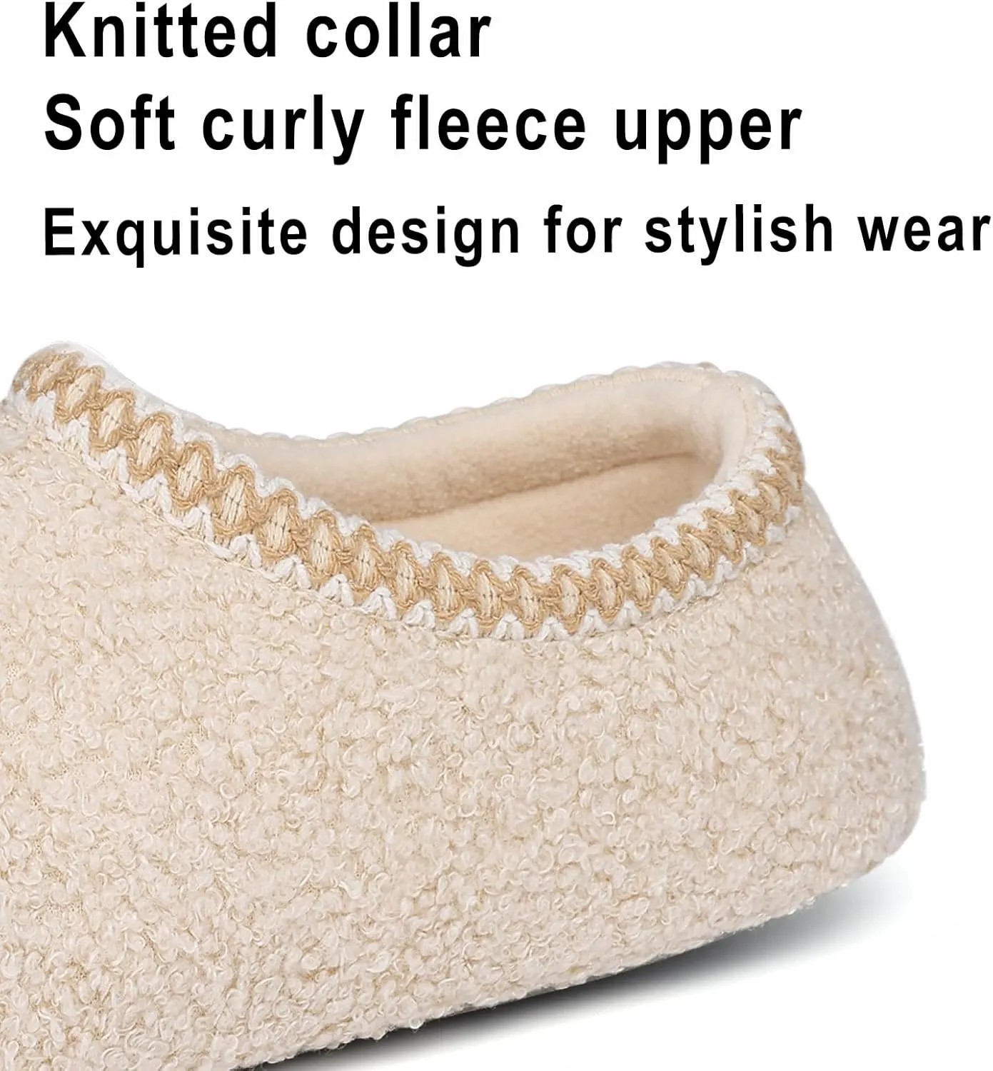 shevalues Women House Memory Foam Slippers Teddy Fleece Bedroom Sock Shoes with Soft Rubber Sole