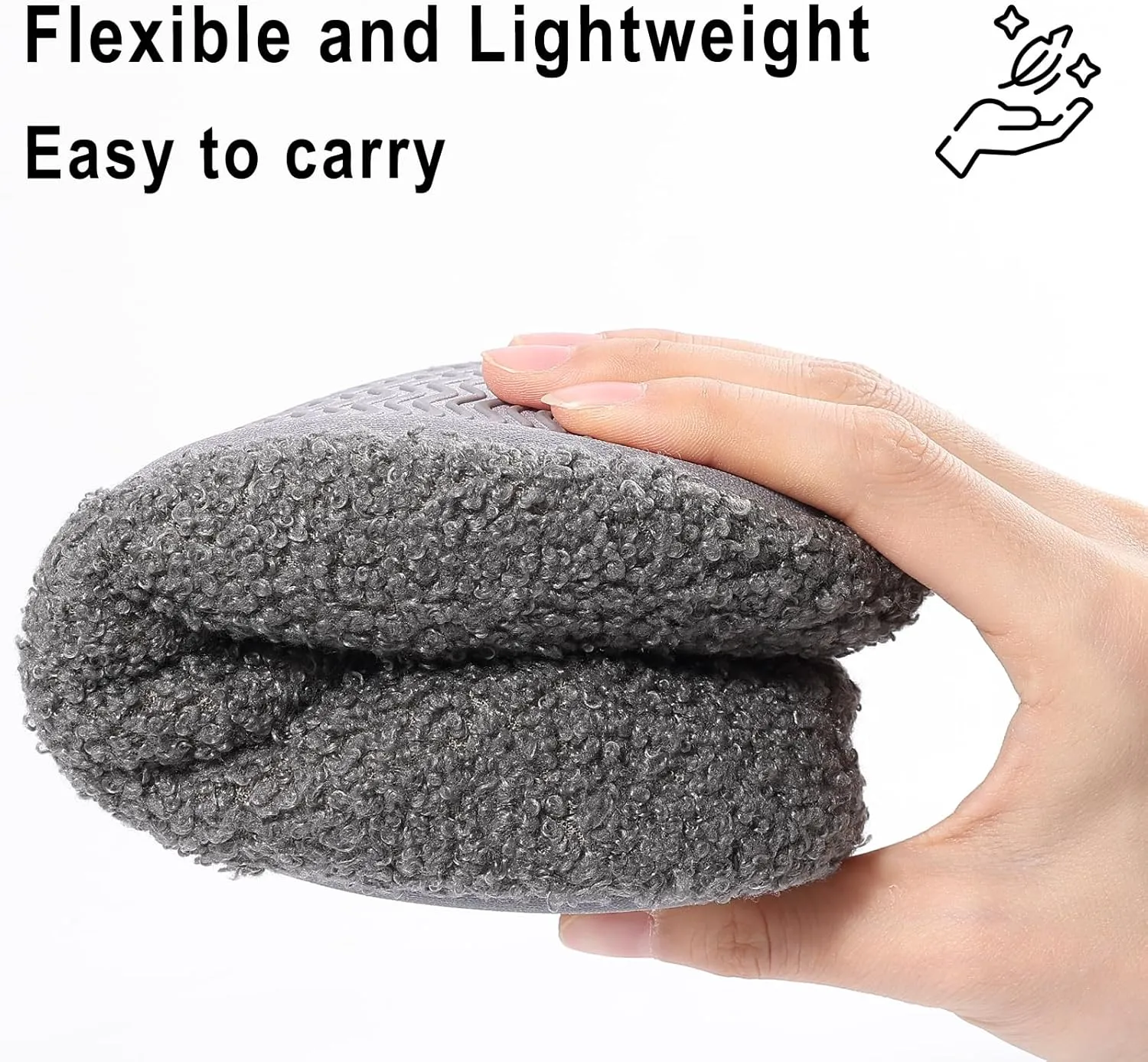 shevalues Women House Memory Foam Slippers Teddy Fleece Bedroom Sock Shoes with Soft Rubber Sole