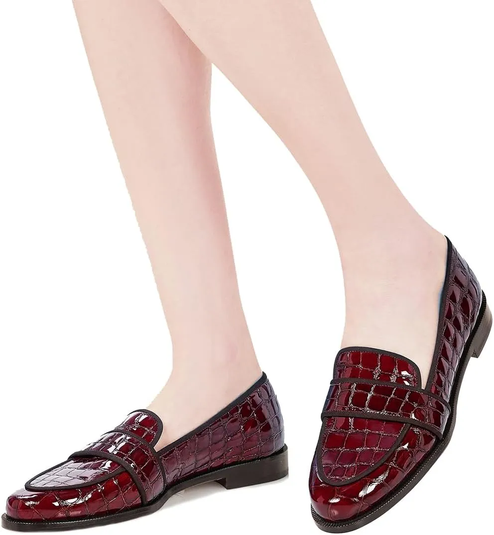 SHODENSE Women Round Toe Loafers Flats Velvet Slip On Dress Shoes Comfortable Casual 1 inch Flat Heel Penny Loafers Suede Office Ladies Work Walking Flat Shoes Drive Elegant 4-11 M US