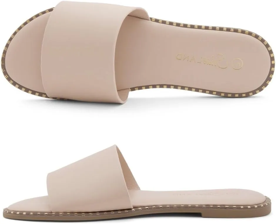 Shoe Land Women’s Flat Sandals 2025 – Comfortable Slide Sandals with Cushioned Footbed | Dressy Open Toe Summer Sandals for Beach, Travel & Everyday