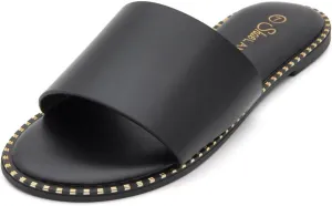 Shoe Land Women’s Flat Sandals 2025 – Comfortable Slide Sandals with Cushioned Footbed | Dressy Open Toe Summer Sandals for Beach, Travel & Everyday