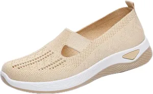 Shoes for Women, Orthopedic All-Day Comfort Sneakers, Breathable Knitted Soft Slip-On Walking Shoes