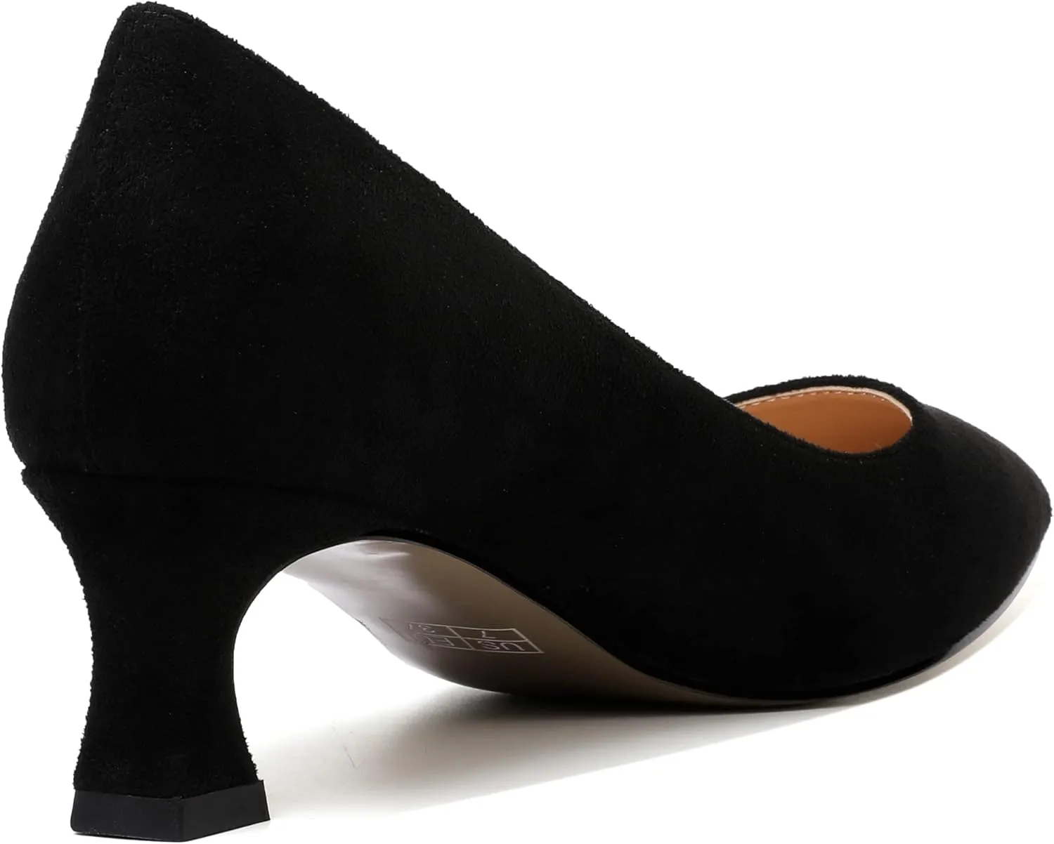 SHOWFOREST Womens Dress Evening Patent Slip On Pointed Toe Kitten Low Heel Pumps Shoes 2 Inch