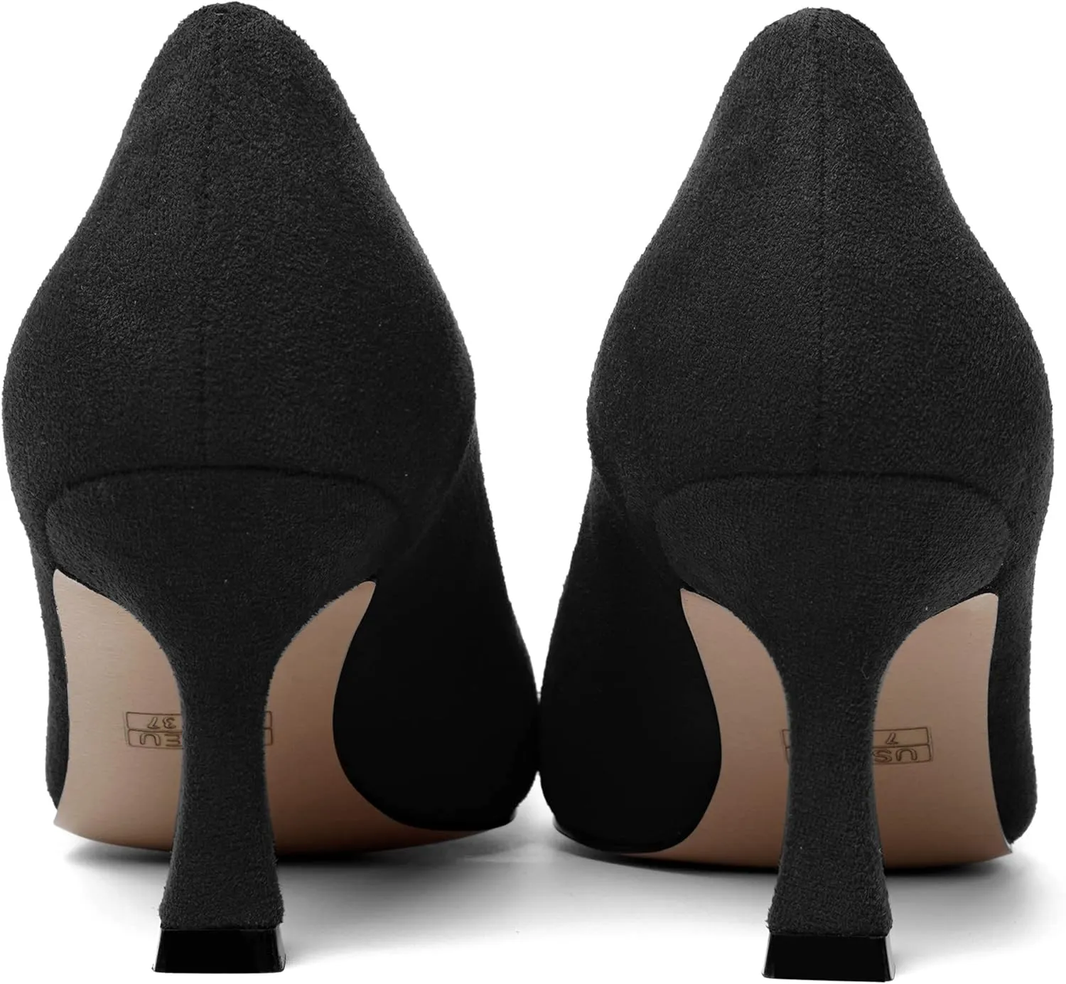 SHOWFOREST Womens Dress Pointed Toe Slip On Suede Wedding Stiletto Mid Heel Pumps Shoes 2.5 Inch