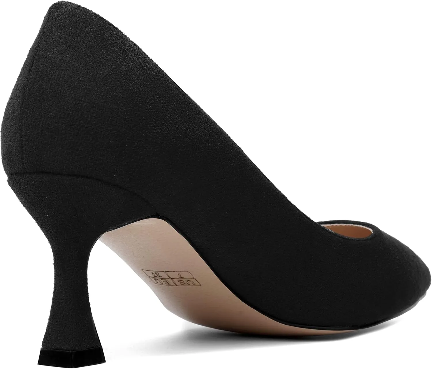 SHOWFOREST Womens Dress Pointed Toe Slip On Suede Wedding Stiletto Mid Heel Pumps Shoes 2.5 Inch