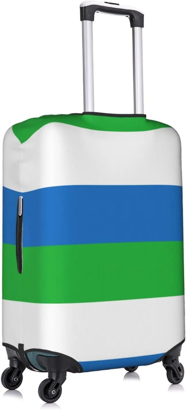 Sierra Leone Flag Print Luggage Cover For Suitcases, Elastic Travel Bag For Luggage, Stylish Design