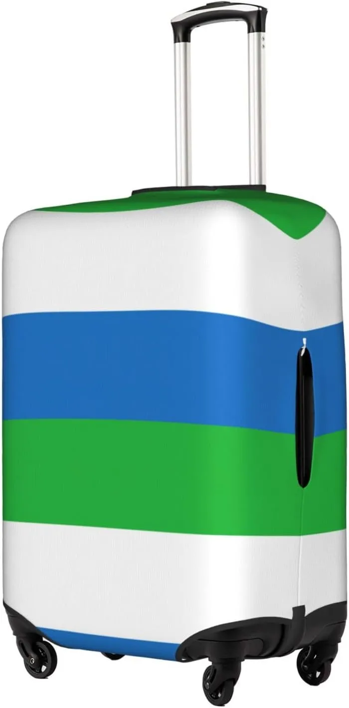 Sierra Leone Flag Print Luggage Cover For Suitcases, Elastic Travel Bag For Luggage, Stylish Design