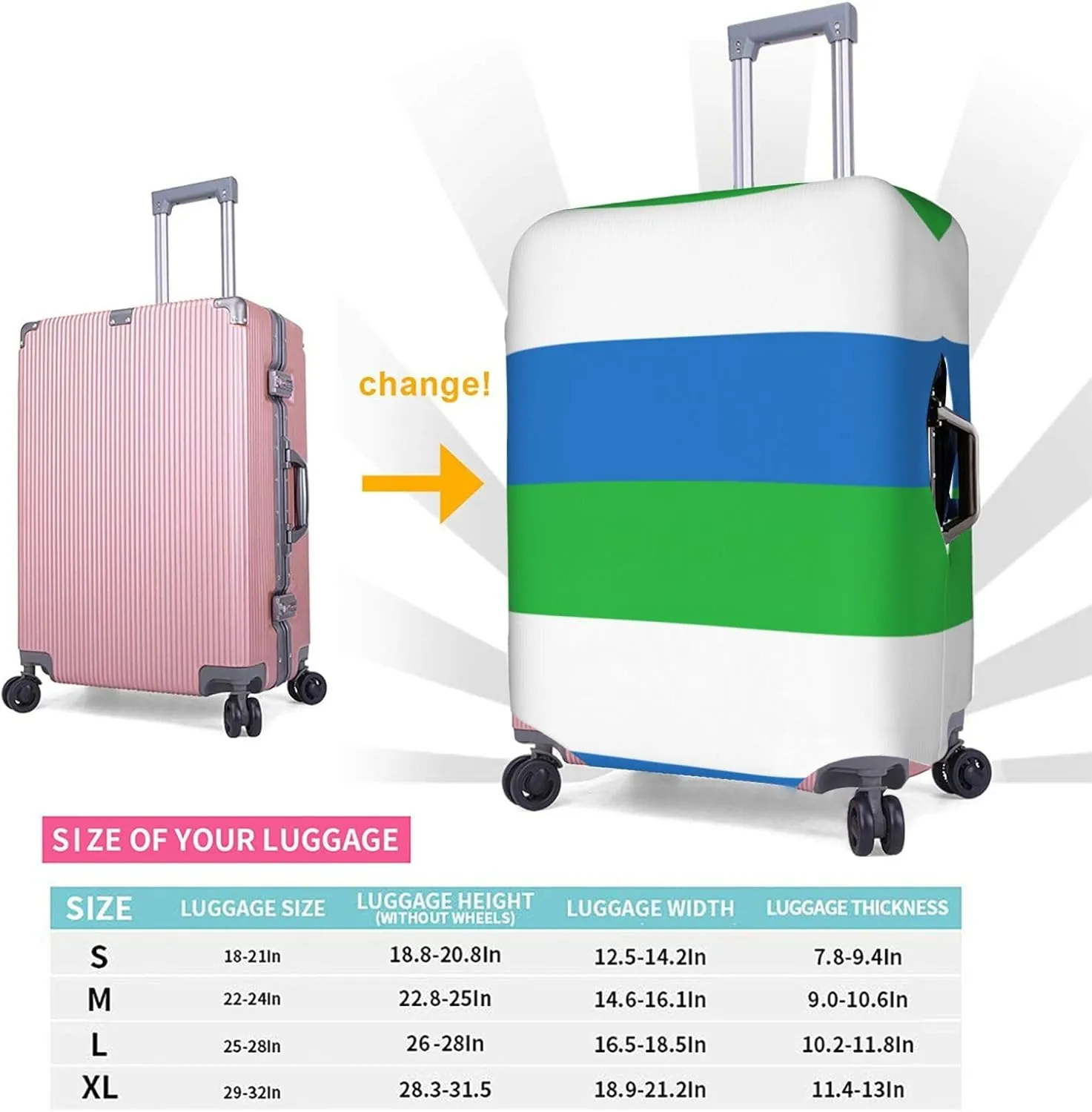 Sierra Leone Flag Print Luggage Cover For Suitcases, Elastic Travel Bag For Luggage, Stylish Design