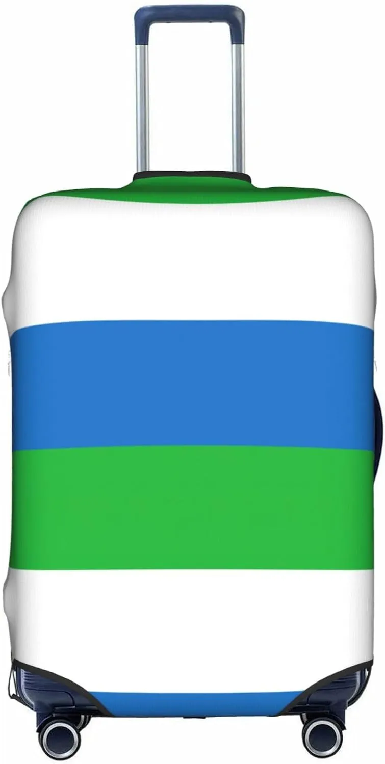 Sierra Leone Flag Print Luggage Cover For Suitcases, Elastic Travel Bag For Luggage, Stylish Design