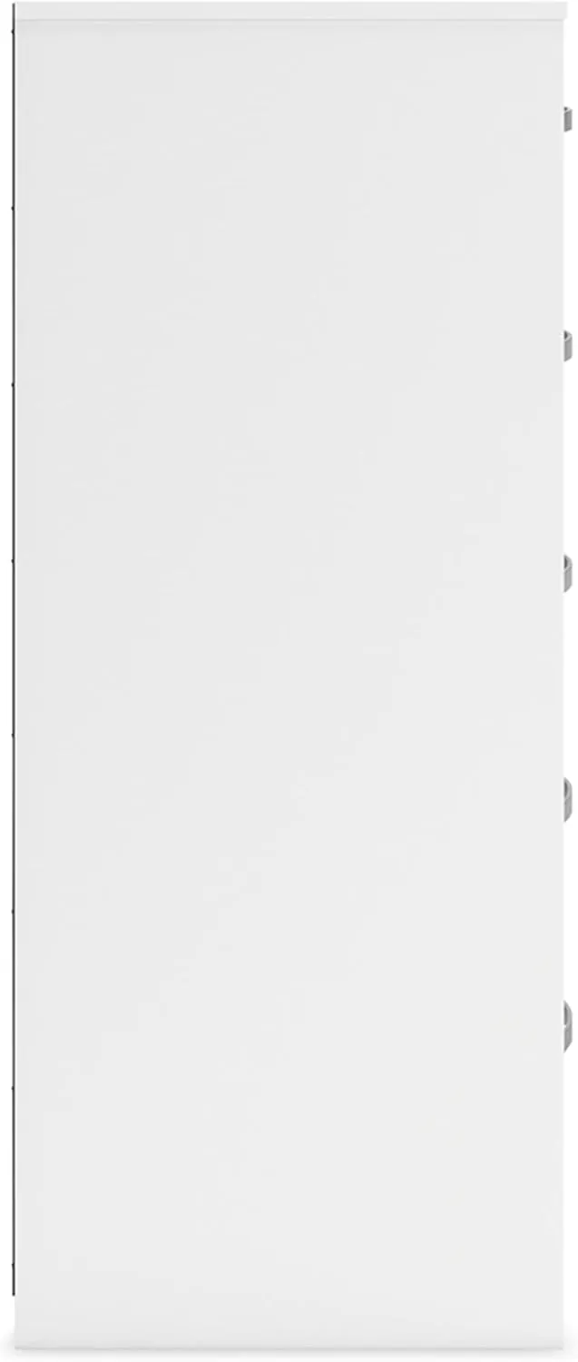 Signature Design by Ashley Flannia Casual 5 Drawer Chest of Drawers with Dovetail Construction and Safety Stop, White