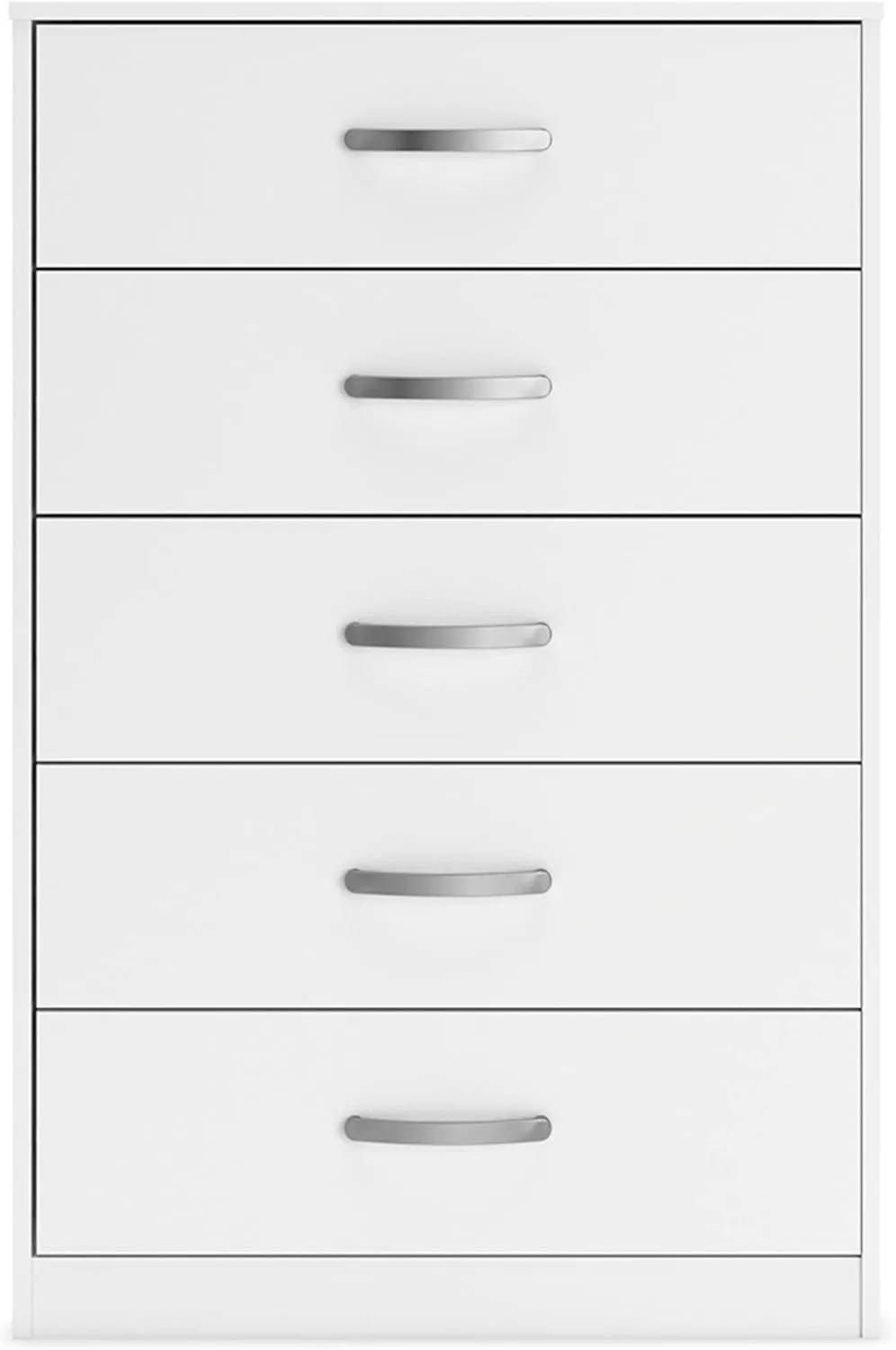 Signature Design by Ashley Flannia Casual 5 Drawer Chest of Drawers with Dovetail Construction and Safety Stop, White