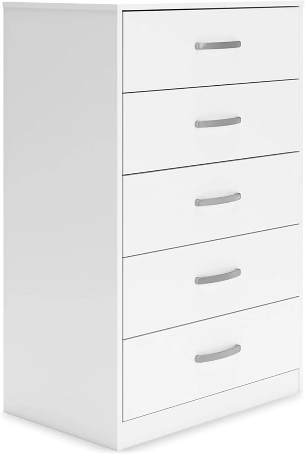 Signature Design by Ashley Flannia Casual 5 Drawer Chest of Drawers with Dovetail Construction and Safety Stop, White