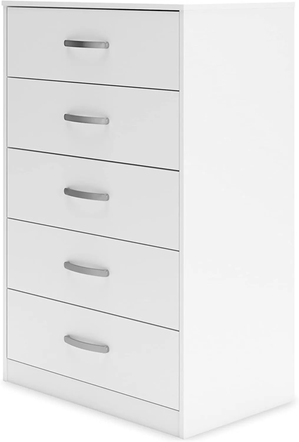 Signature Design by Ashley Flannia Casual 5 Drawer Chest of Drawers with Dovetail Construction and Safety Stop, White