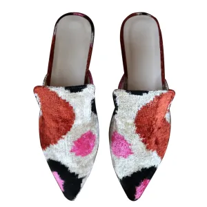Silk Velvet Ikat Slippers 043