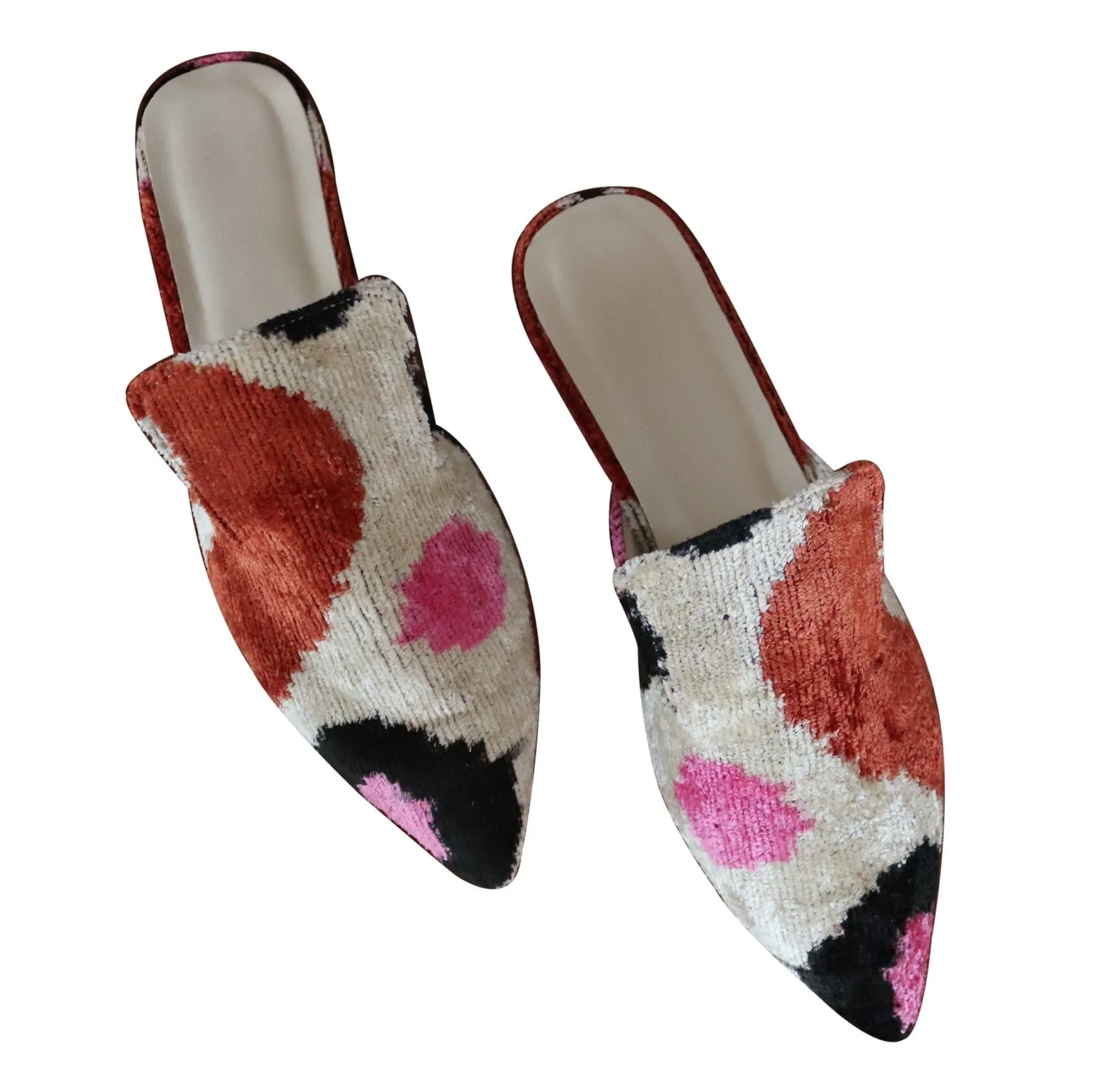 Silk Velvet Ikat Slippers 043