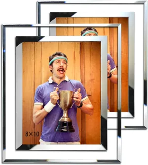 SIMON'S SHOP 8x10 Picture Frame Glass Picture Frames 8x10 Wall and Tabletop Display Frame - 2 Pack