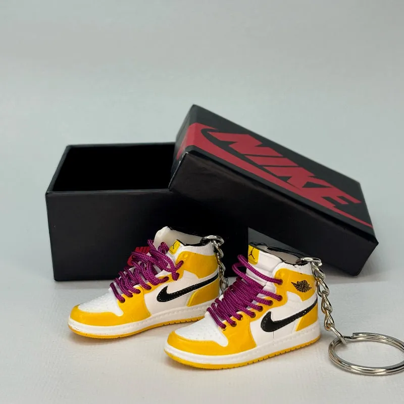 Single Sneaker Keychain - AJ1 LA Lakers Mid (No Box)