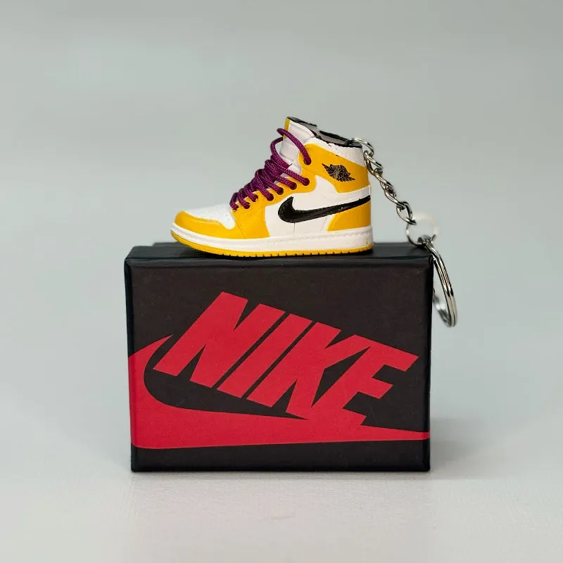 Single Sneaker Keychain - AJ1 LA Lakers Mid (No Box)
