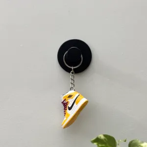 Single Sneaker Keychain - AJ1 LA Lakers Mid (No Box)