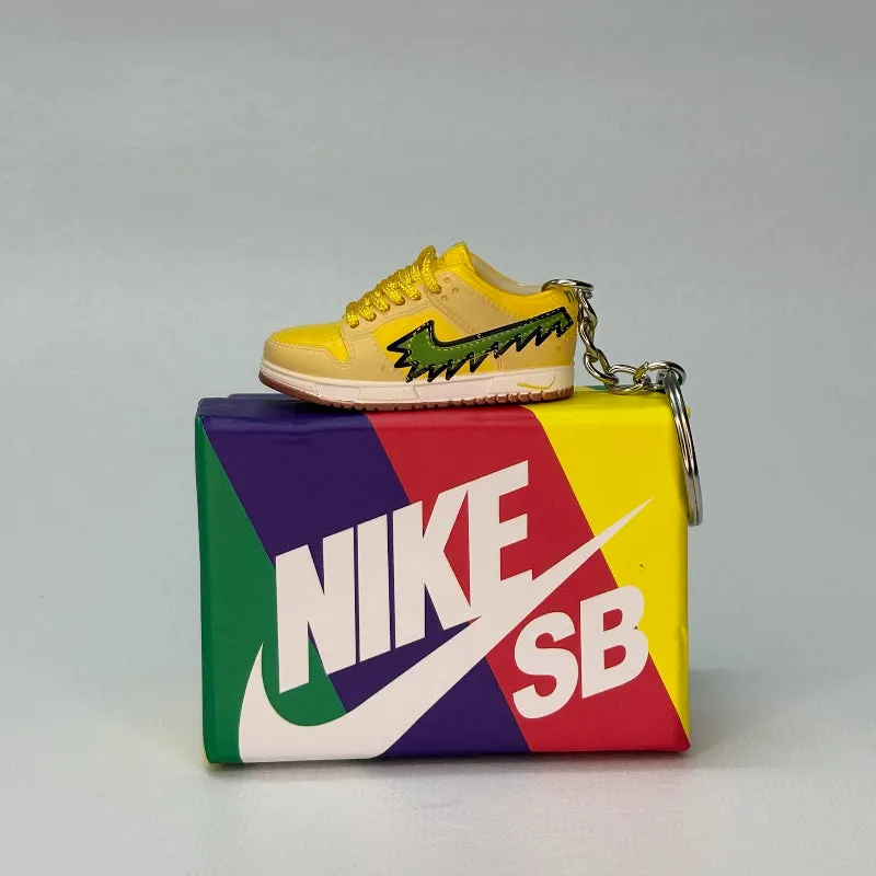 Single Sneaker Keychain - SB Dunk Low Deadbear Yellow With Box