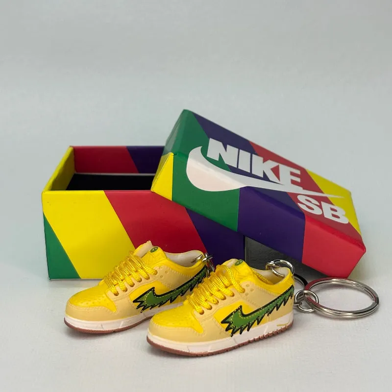 Single Sneaker Keychain - SB Dunk Low Deadbear Yellow With Box