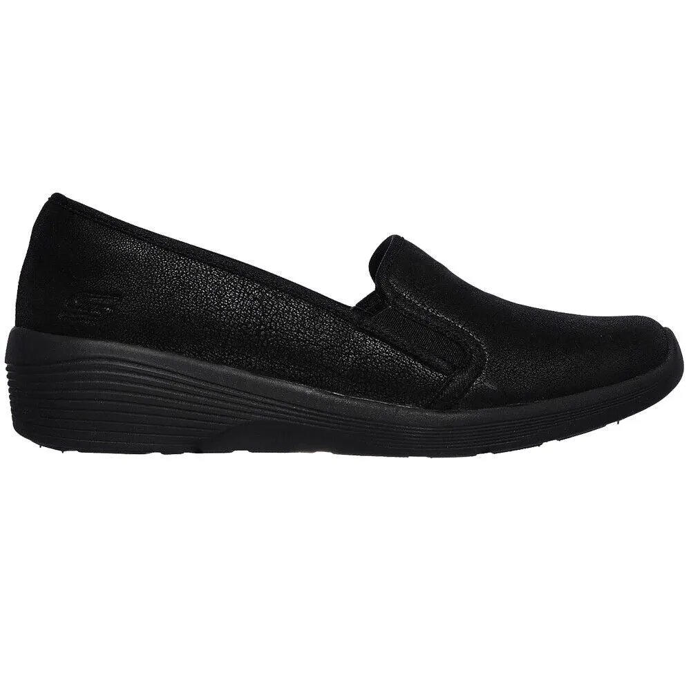 Skechers Ladies Arya Sweet Things Flex Black Slip On Memory Foam Shoes 23781/BBK