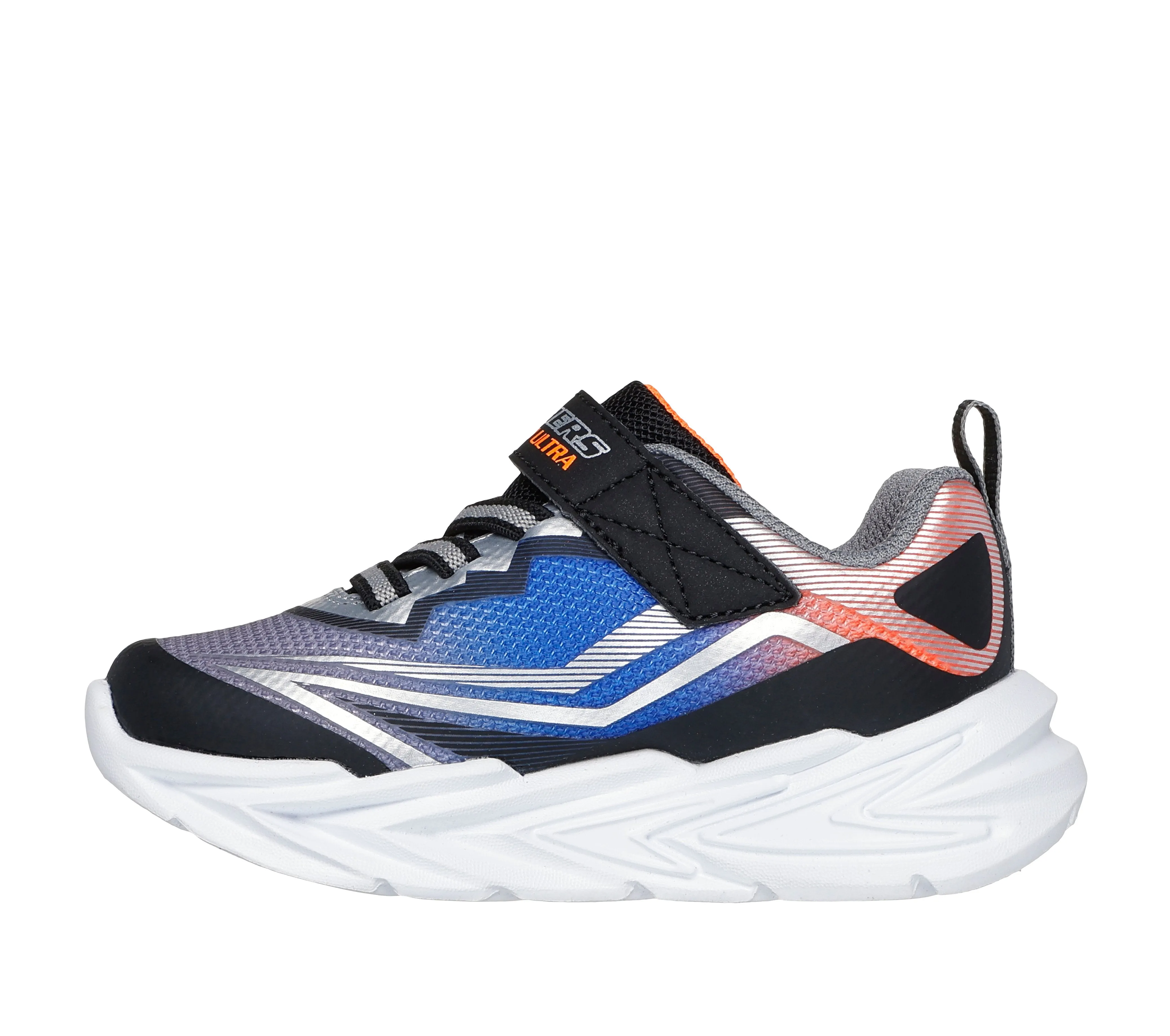 Skechers S Lights Flex Glow Ultra Boys Runner - Black/Silver