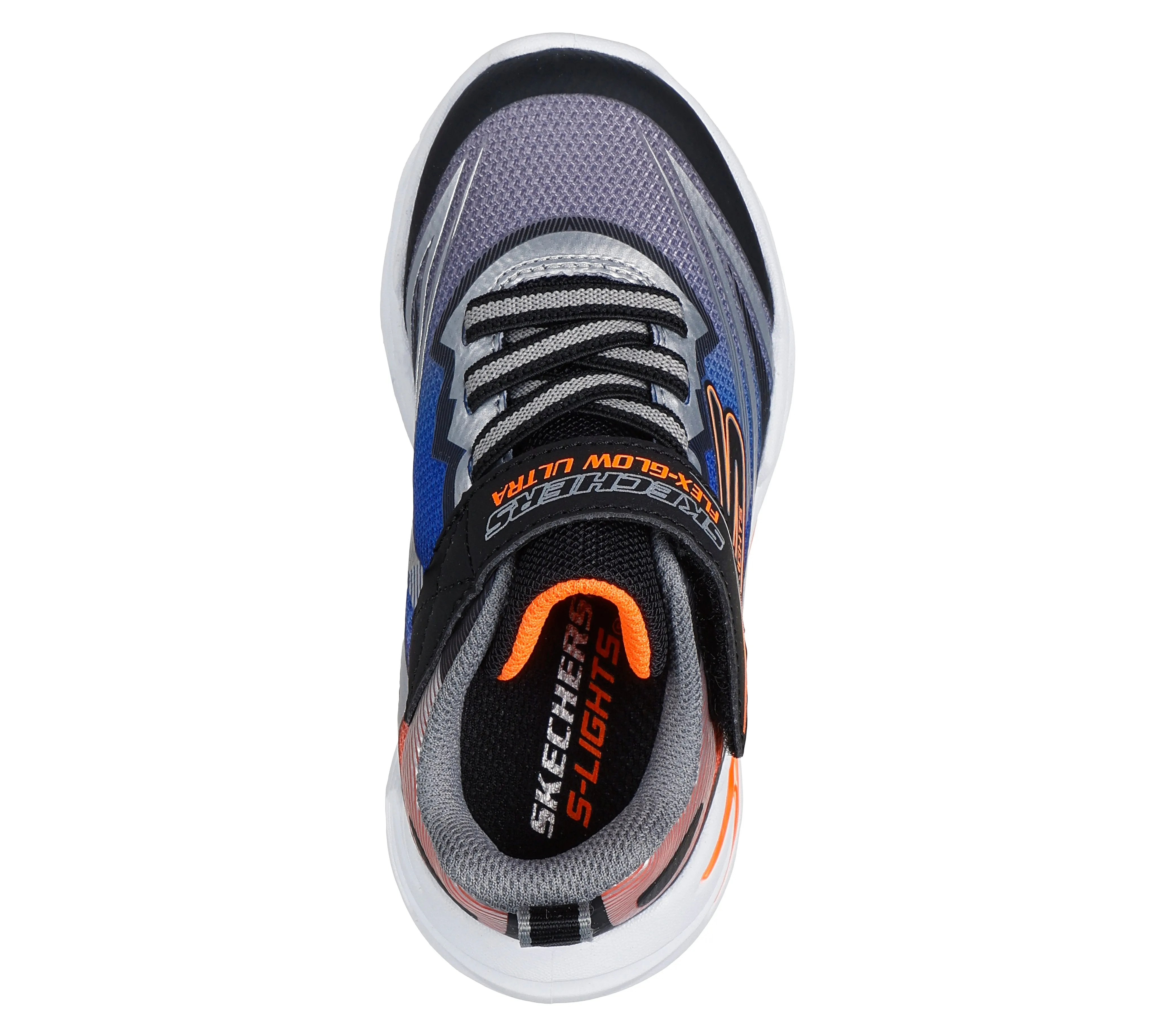 Skechers S Lights Flex Glow Ultra Boys Runner - Black/Silver