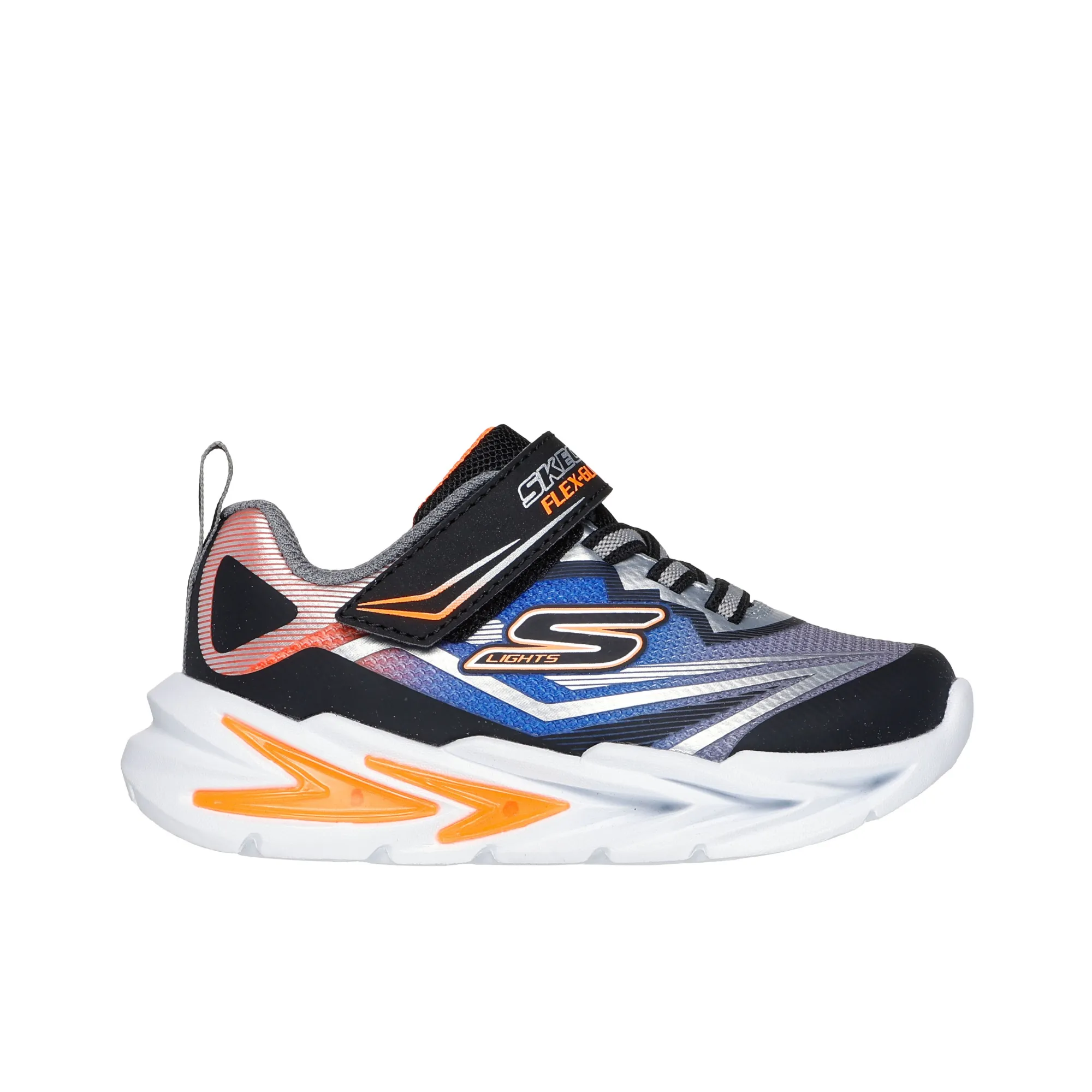 Skechers S Lights Flex Glow Ultra Boys Runner - Black/Silver