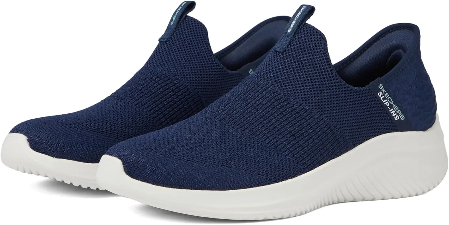 Skechers Sport Women's Women's Hands Free Slip Ins Ultra Flex 3.0 Smooth Step Sneaker, Navy, 5 Wide