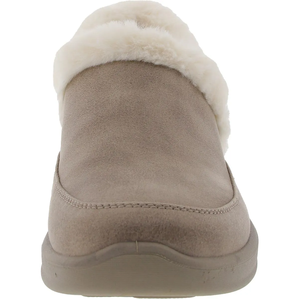Skechers Womens COZY ESCAPE Faux Fur Lined Faux Leather Loafer Slippers