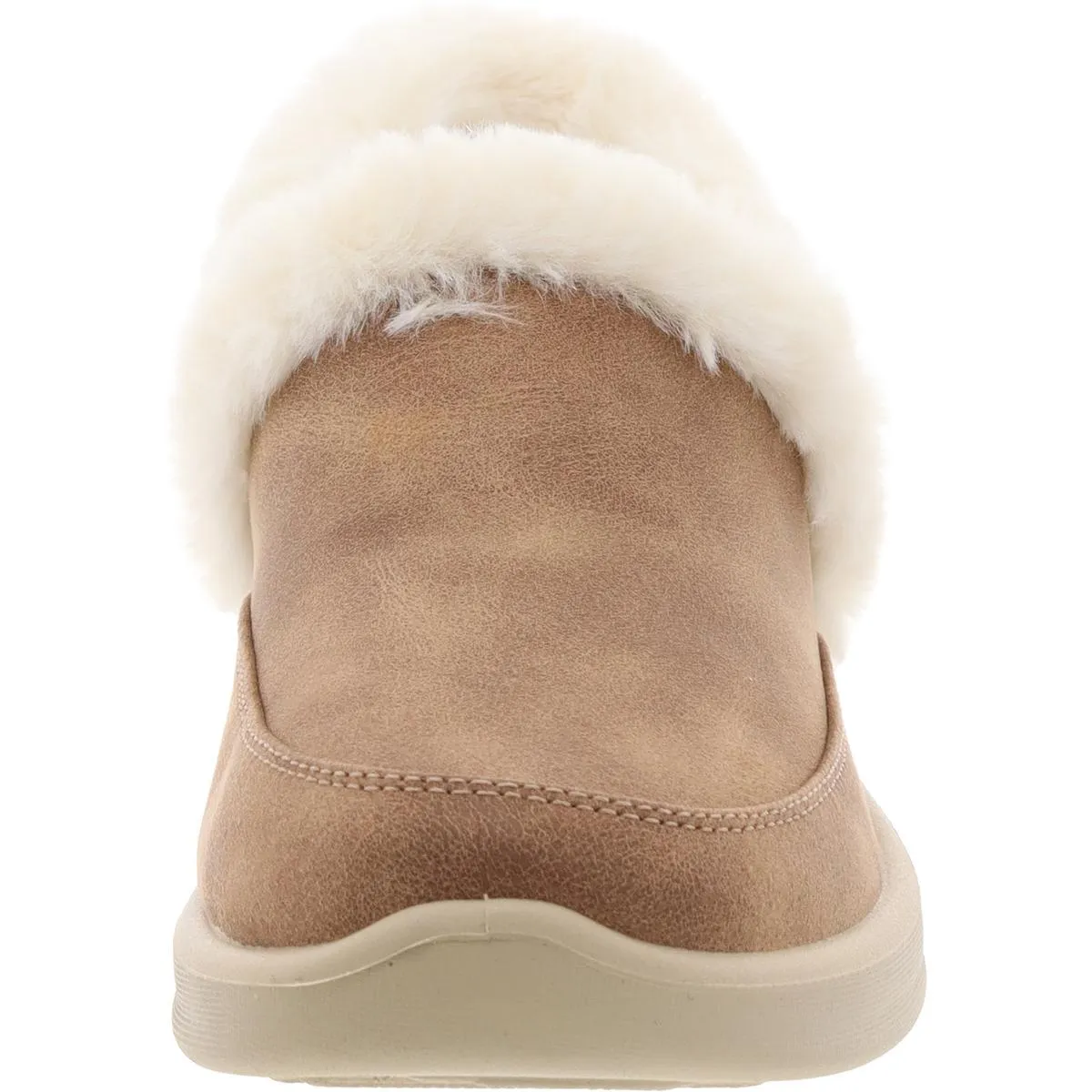 Skechers Womens COZY ESCAPE Faux Fur Lined Faux Leather Loafer Slippers