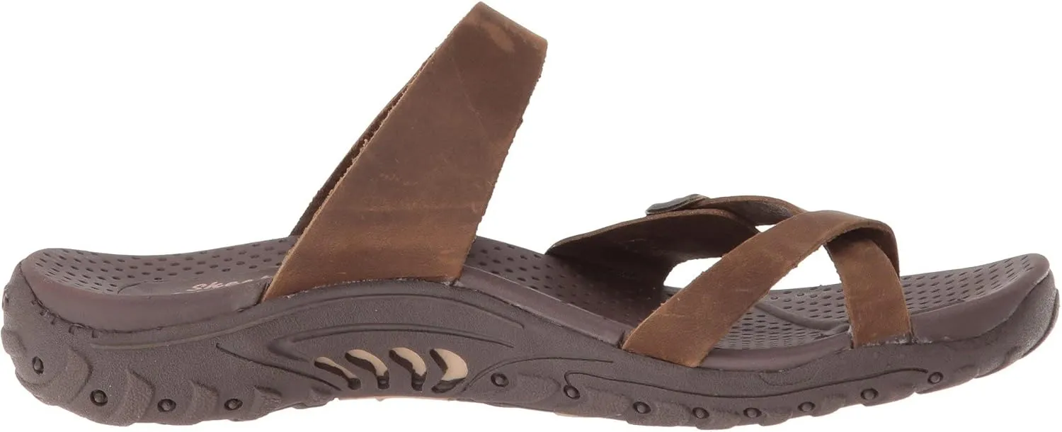 Skechers Women's Reggae-Carribean-Double Buckle Toe Thong Slide Sandal