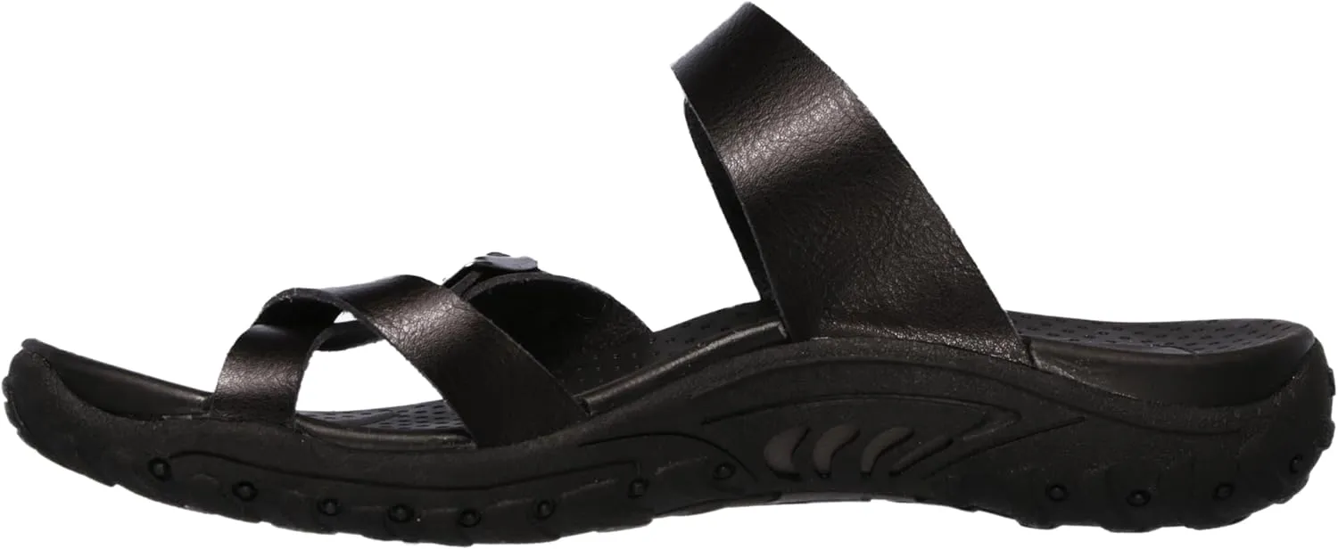 Skechers Women's Reggae-Carribean-Double Buckle Toe Thong Slide Sandal