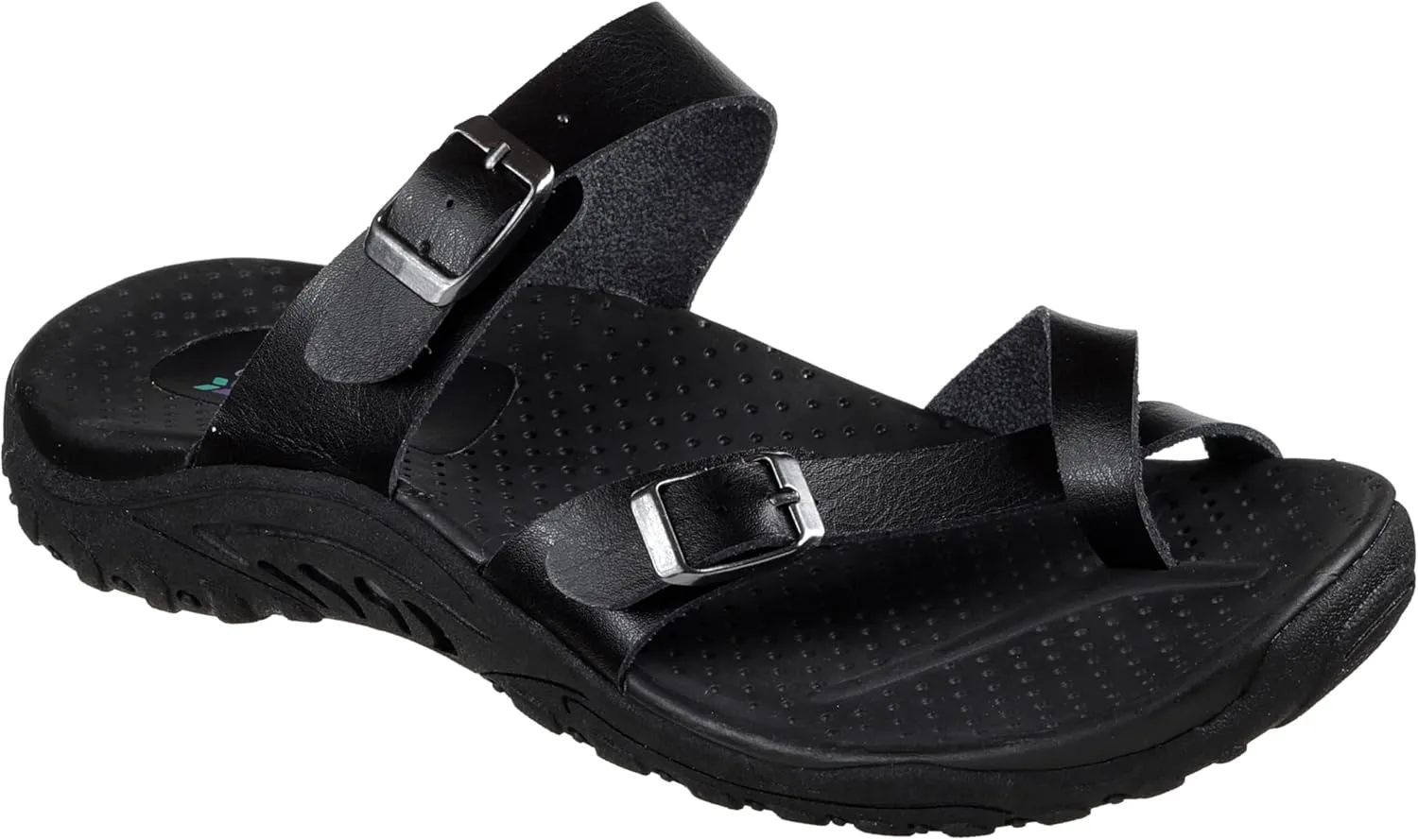 Skechers Women's Reggae-Carribean-Double Buckle Toe Thong Slide Sandal