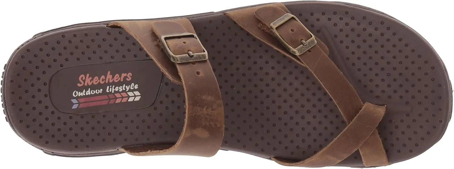 Skechers Women's Reggae-Carribean-Double Buckle Toe Thong Slide Sandal