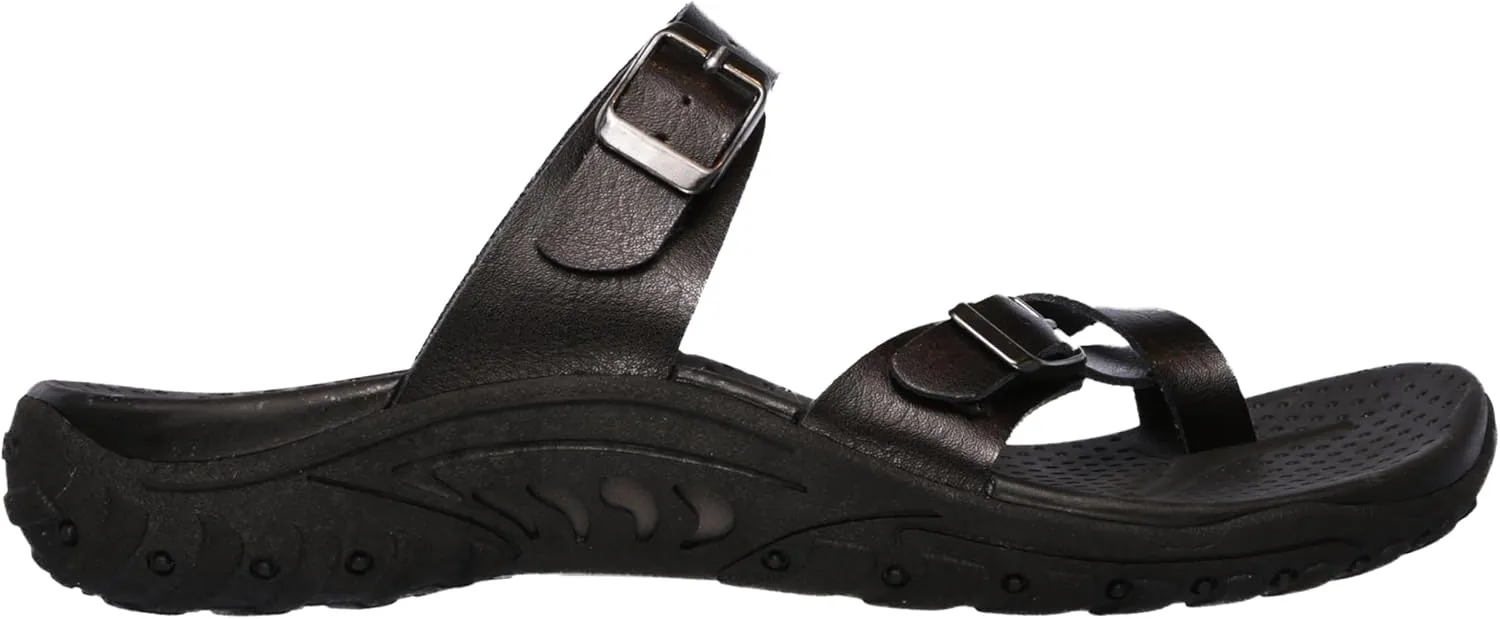 Skechers Women's Reggae-Carribean-Double Buckle Toe Thong Slide Sandal